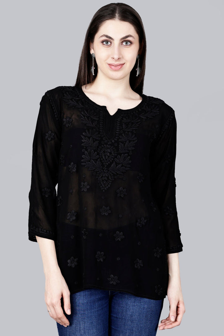 Dori Viscose 3D Chikankari Kurti - The Lucknowi Chikan 