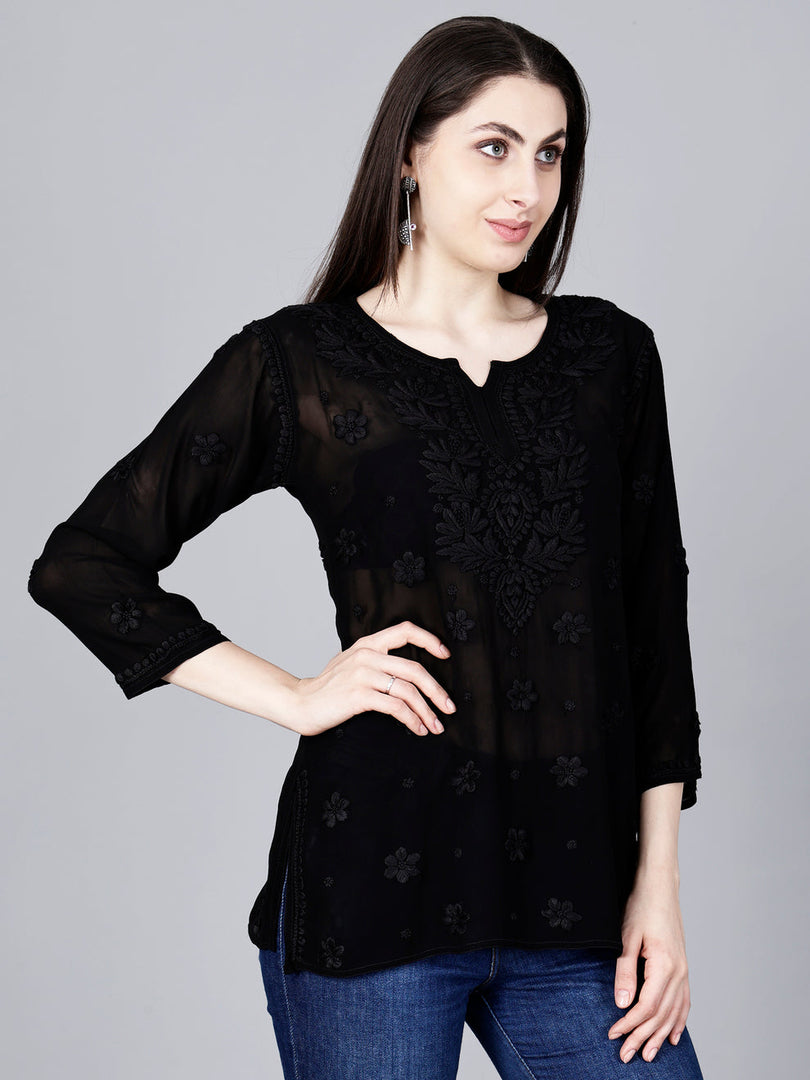 Dori Viscose 3D Chikankari Kurti - The Lucknowi Chikan 
