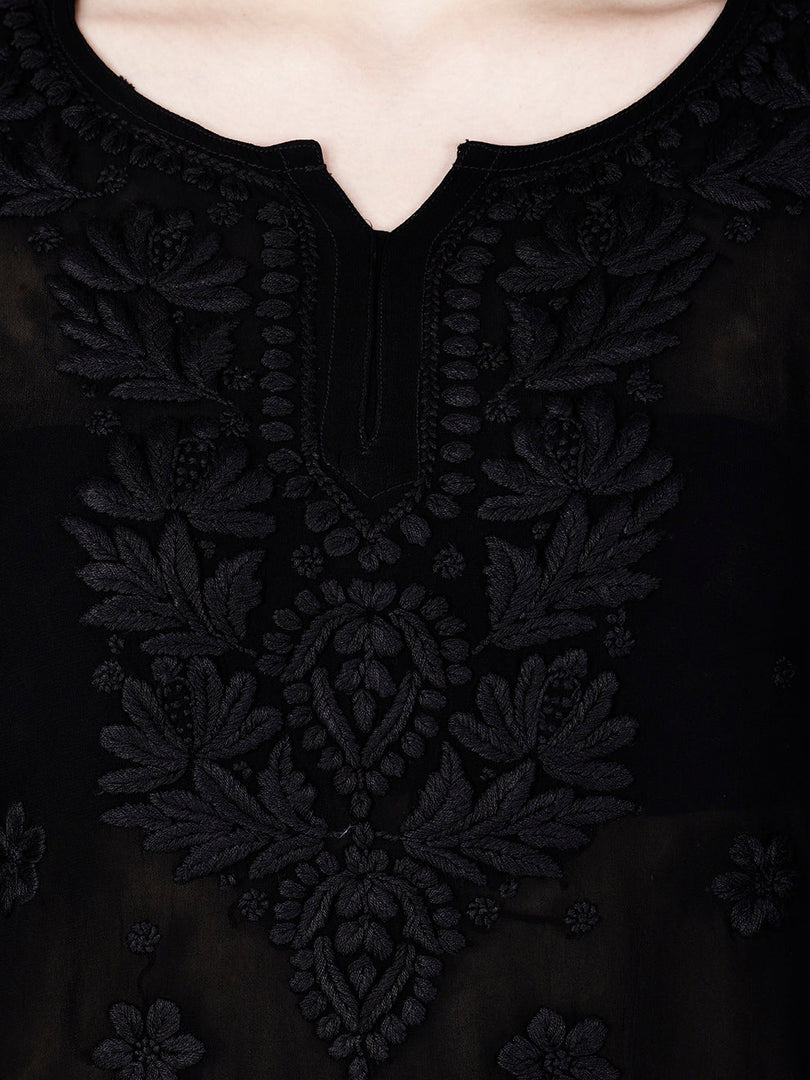 Dori Viscose 3D Chikankari Kurti - The Lucknowi Chikan 