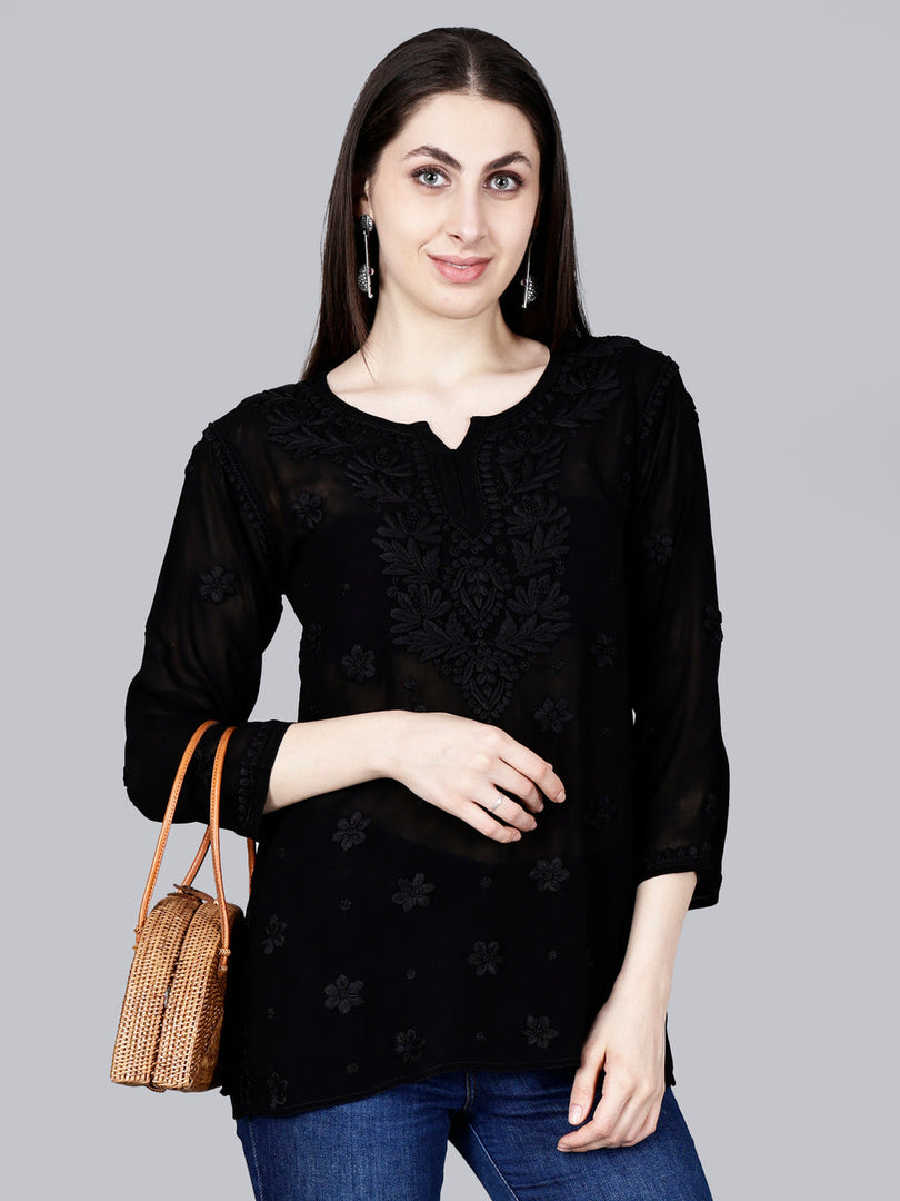 Dori Viscose 3D Chikankari Kurti - The Lucknowi Chikan 