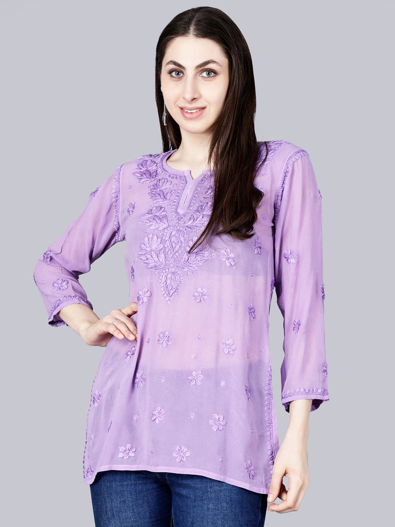 Dori Viscose 3D Chikankari Kurti - The Lucknowi Chikan 