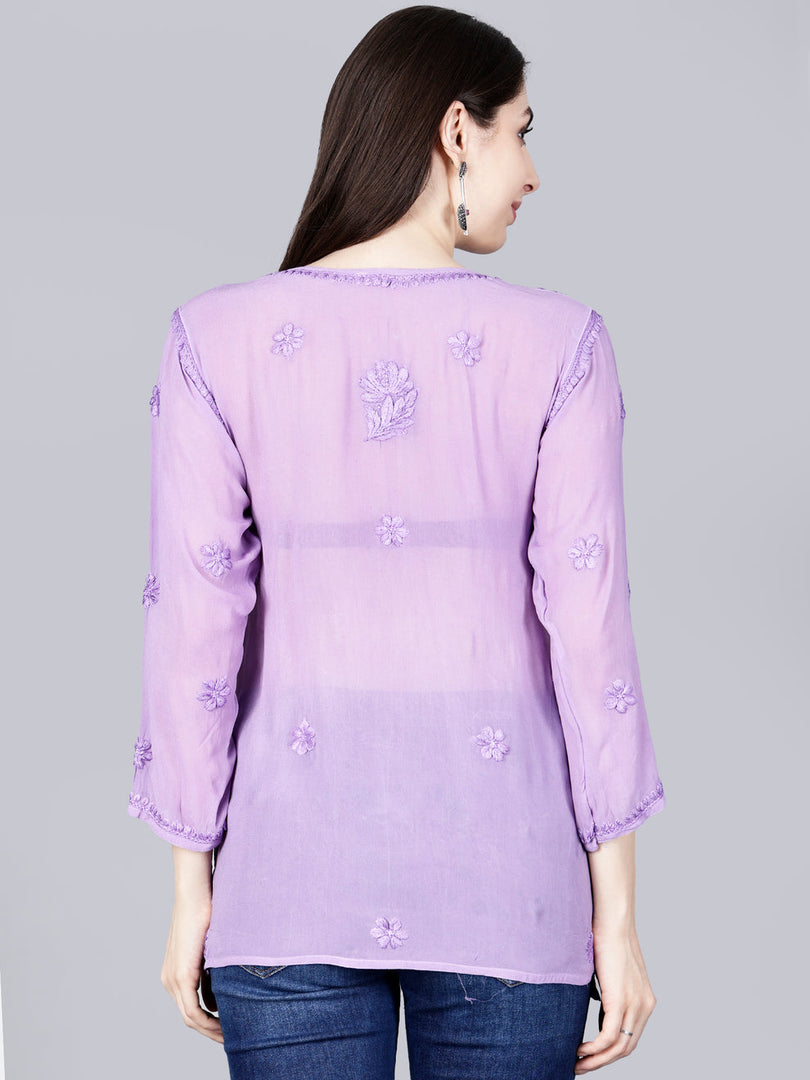 Dori Viscose 3D Chikankari Kurti - The Lucknowi Chikan 