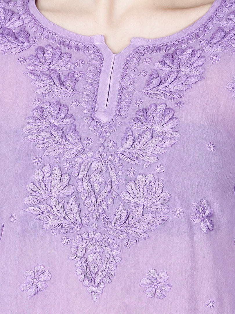 Dori Viscose 3D Chikankari Kurti - The Lucknowi Chikan 