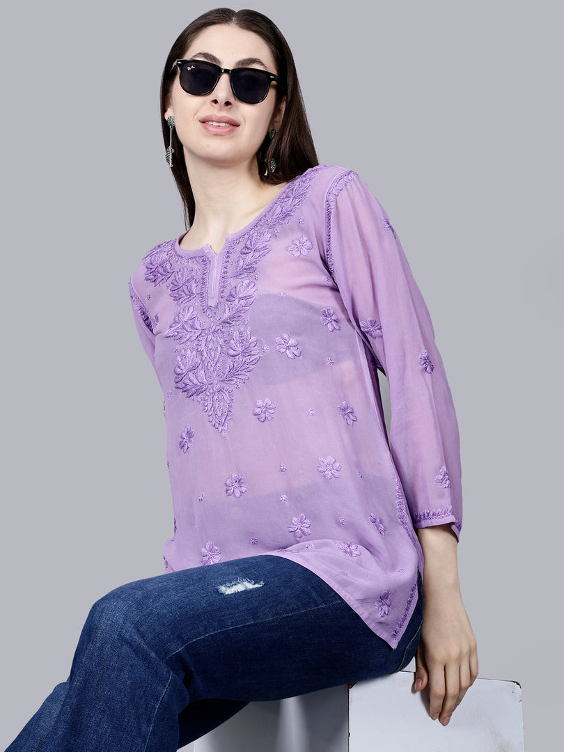 Dori Viscose 3D Chikankari Kurti - The Lucknowi Chikan 