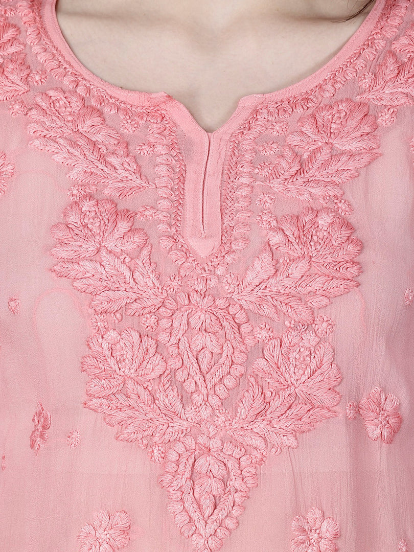 Dori Viscose 3D Chikankari Kurti - The Lucknowi Chikan 