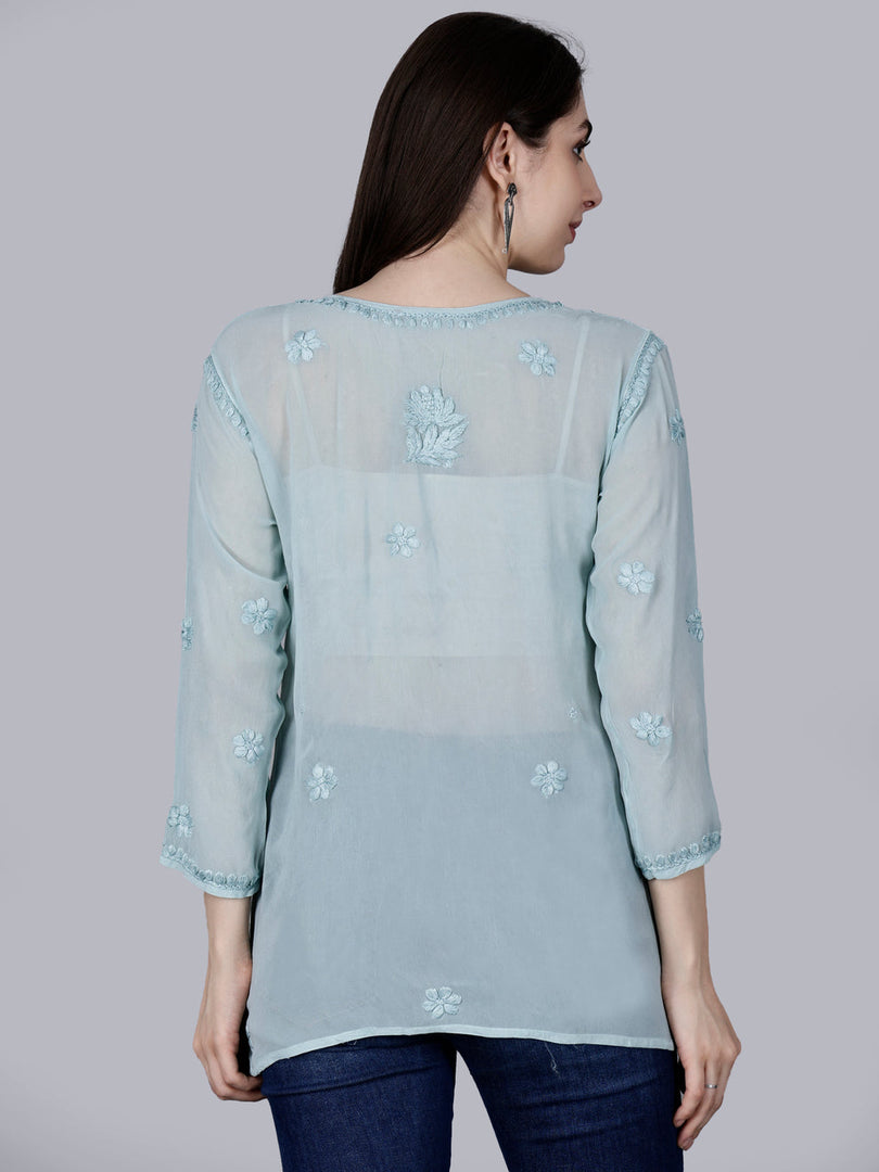 Dori Viscose 3D Chikankari Kurti - The Lucknowi Chikan 
