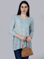 Load image into Gallery viewer, Dori Viscose 3D Chikankari Kurti - The Lucknowi Chikan 