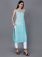 Nayab Strappy Ombre Chikankari Kurti