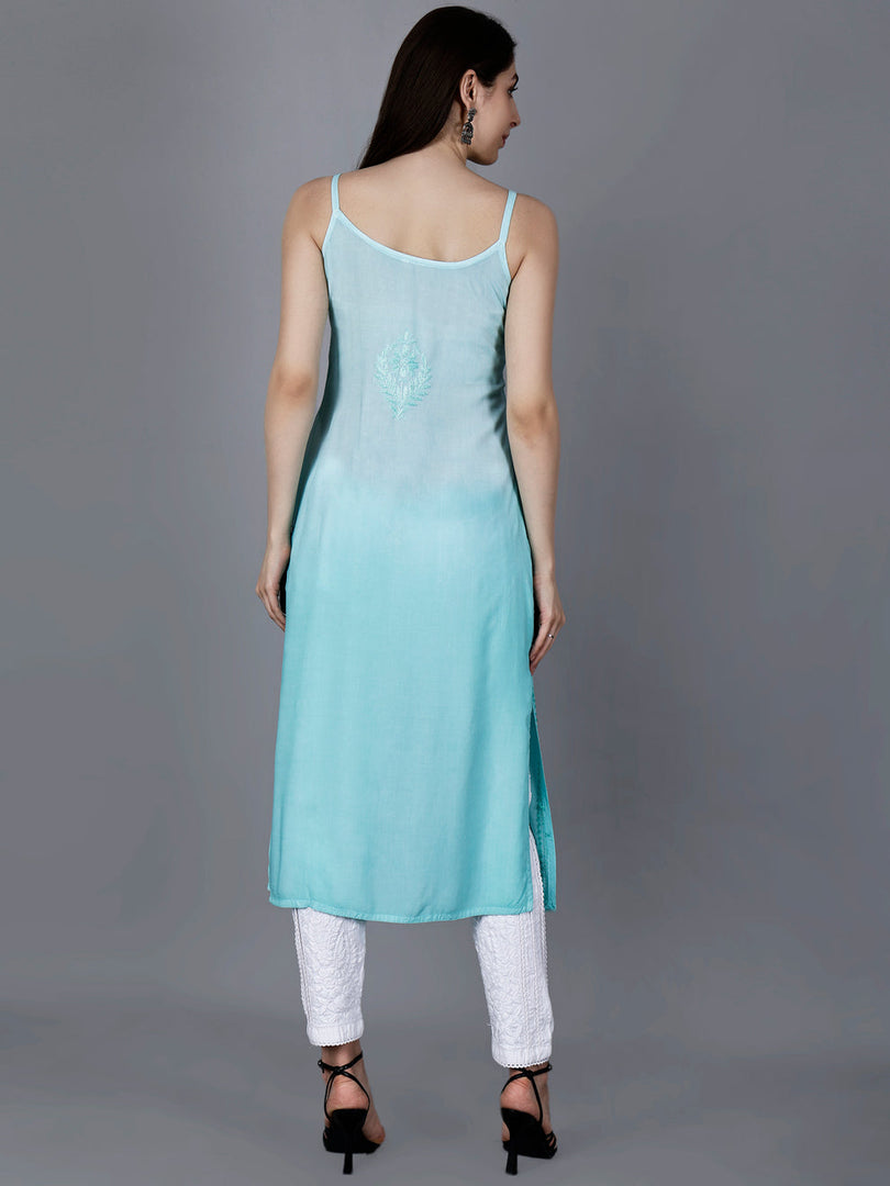 Nayab Strappy Ombre Chikankari Kurti