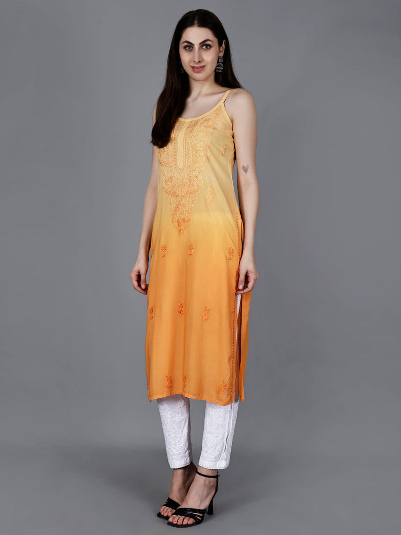 Nayab Strappy Ombre Chikankari Kurti