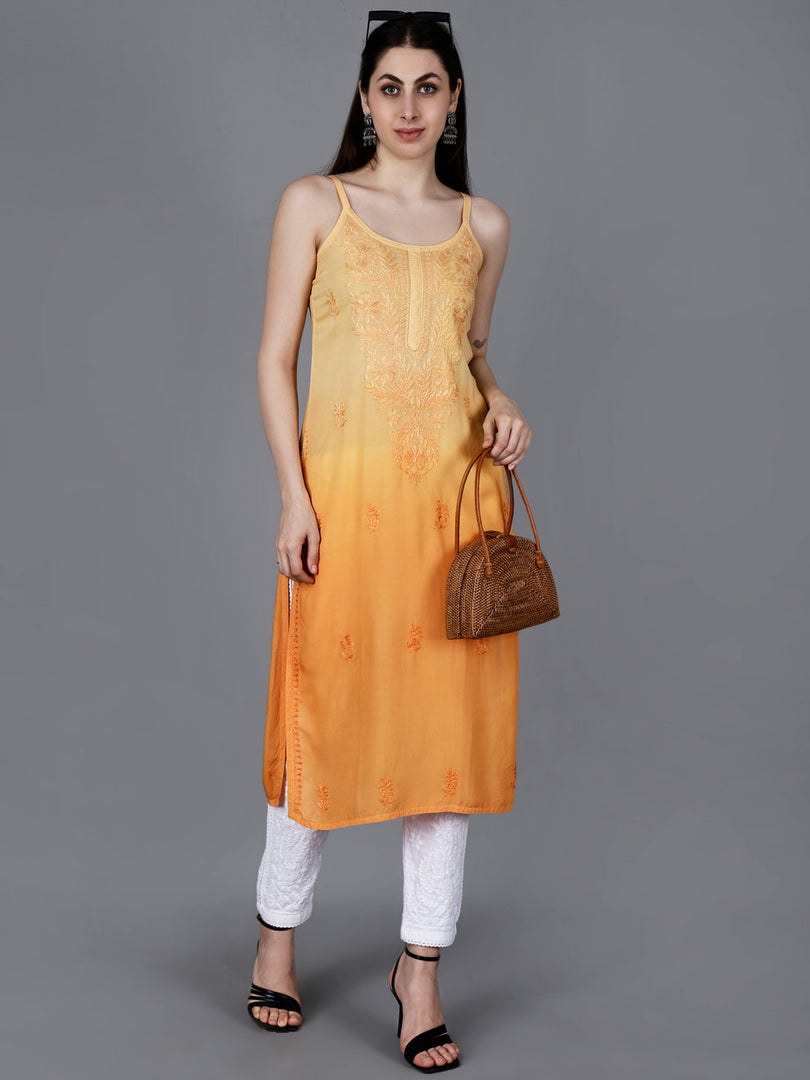 Nayab Strappy Ombre Chikankari Kurti