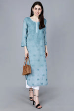 Load image into Gallery viewer, Noorie Premium Straight Chikankari Kurti - The Lucknowi Chikan 