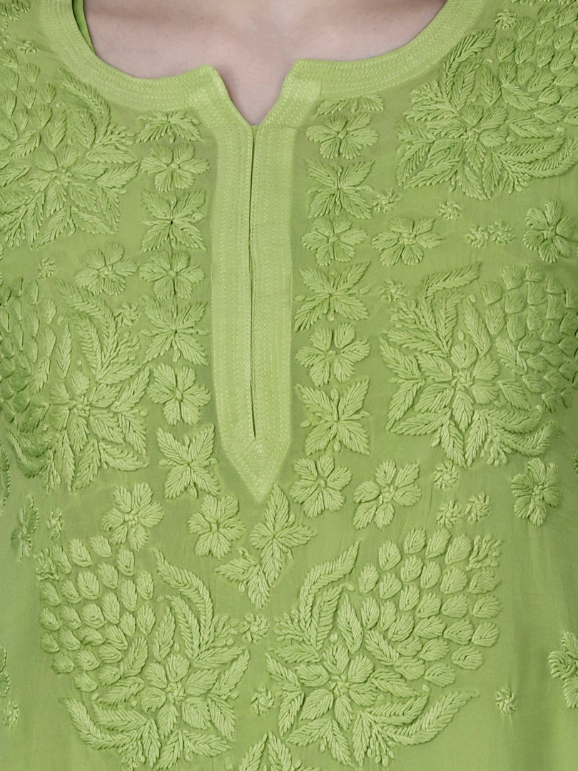 Noorie Premium Straight Chikankari Kurti - The Lucknowi Chikan 