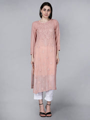 Noorie Premium Straight Chikankari Kurti - The Lucknowi Chikan 