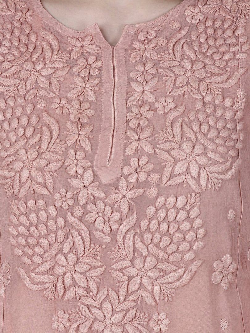 Noorie Premium Straight Chikankari Kurti - The Lucknowi Chikan 