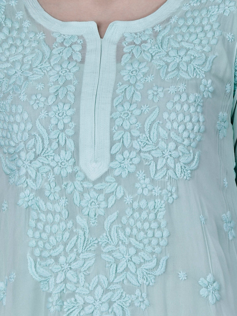 Noorie Premium Straight Chikankari Kurti - The Lucknowi Chikan 