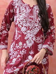 Chhaya Mul Chikankari Kurti Set