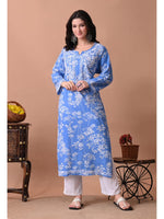 Load image into Gallery viewer, Aadat Mulmul Straight Chikankari Kurti