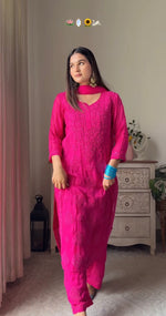 Load image into Gallery viewer, Surma Viscose 3D Chikankari Kurta Set