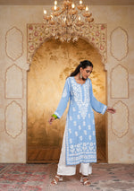 Load image into Gallery viewer, Bela Premium Long Chikankari Kurti
