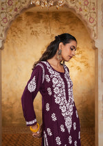 Load image into Gallery viewer, Bela Premium Modal Chikankari Long Kurti - The Lucknowi Chikan 