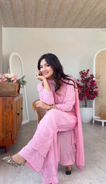 Load image into Gallery viewer, Gulnaaz Viscose Premium Chikankari Kurti Set