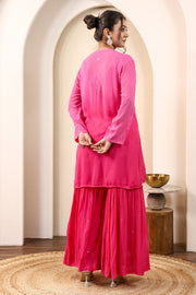 Sajani Premium Viscose Mukaish Chikankari Gharara Set