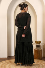 Load image into Gallery viewer, Sajni Premium Viscose Mukaish Chikankari Gharara Set
