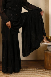 Sajani Premium Viscose Mukaish Chikankari Gharara Set