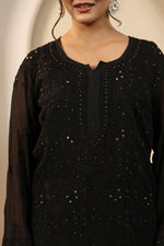 Load image into Gallery viewer, Sajni Premium Viscose Mukaish Chikankari Gharara Set
