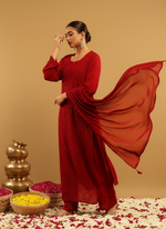 Load image into Gallery viewer, Nagma Chikankari And Mukaish Suit Set
