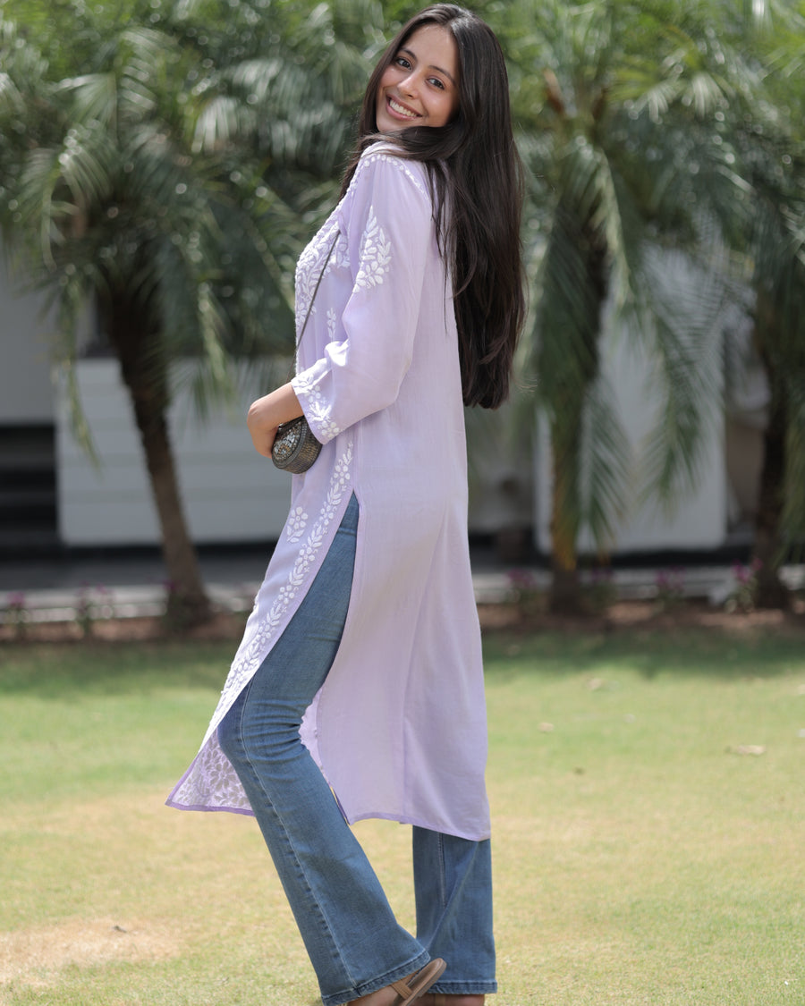 Najuk Modal Chikankari Straight Kurti