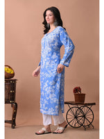 Load image into Gallery viewer, Aadat Mulmul Straight Chikankari Kurti