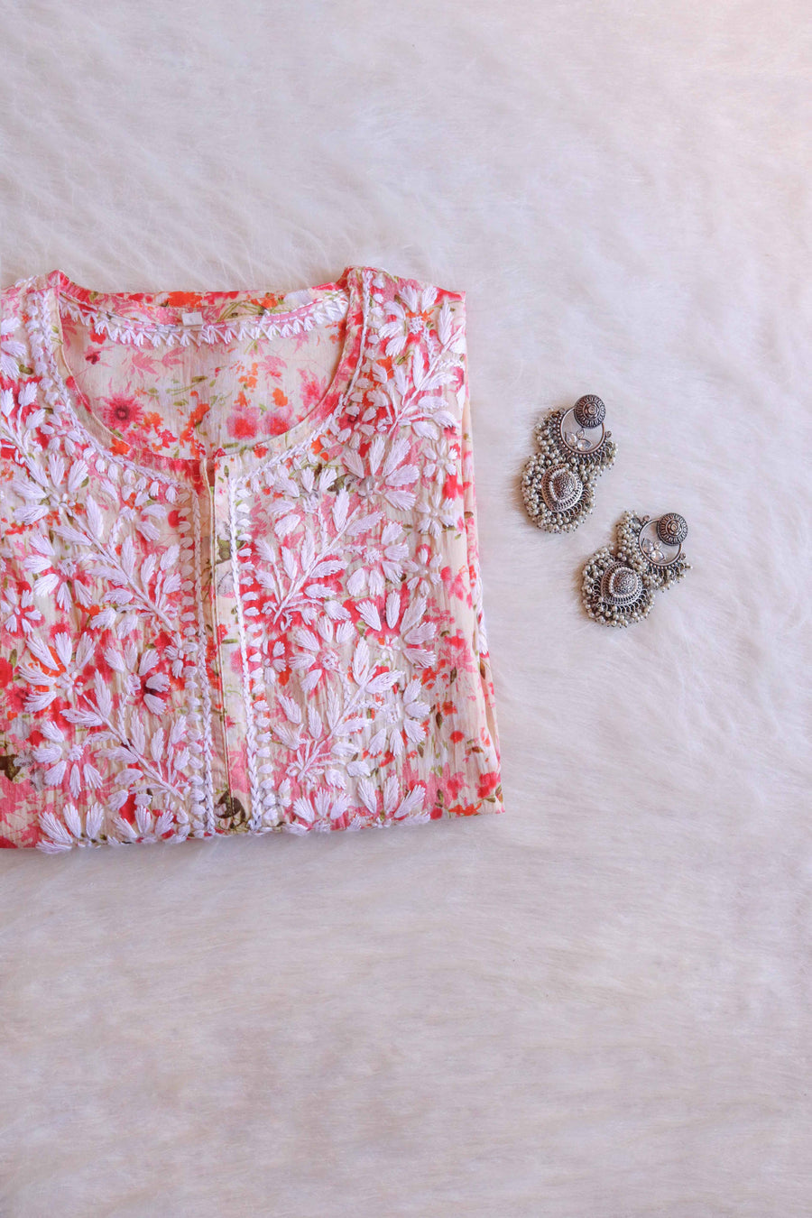 Sonu Kakkar Styled Mulmul Chikankari Kurta