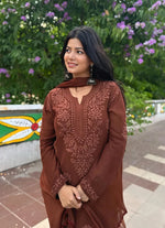 Load image into Gallery viewer, Gulnaaz Viscose Premium Chikankari Kurti Set