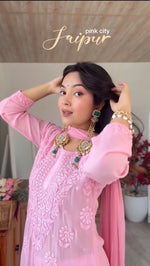 Load image into Gallery viewer, Gulnaaz Viscose Premium Chikankari Kurti Set
