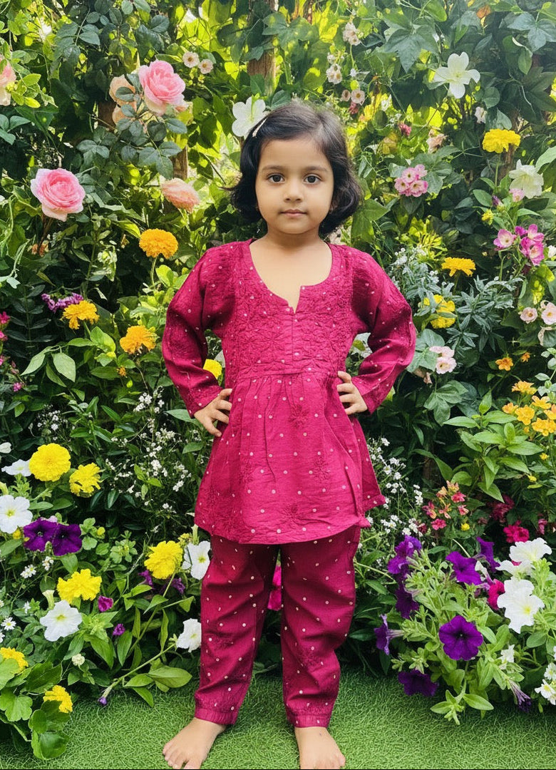 Lado Chanderi Kids Co-ord Set