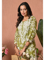 Load image into Gallery viewer, Aadat Mulmul Straight Chikankari Kurti