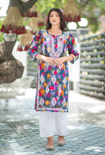 Load image into Gallery viewer, Gulabo Premium Rayon Chikankari Kurta Purple