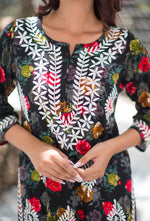 Load image into Gallery viewer, Gulabo Rayon Floral Boota Chikankari Kurti