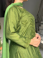 Load image into Gallery viewer, Sawan Chanderi Chikankari Suit Set