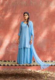 Avneet Kaur Mukaish Patiala Set - The Lucknowi Chikan 
