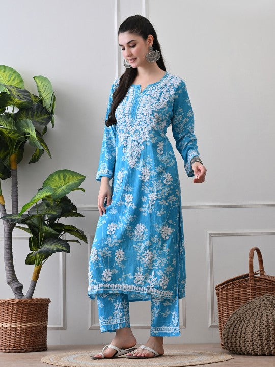 Chhaya Mul Chikankari Kurti Set
