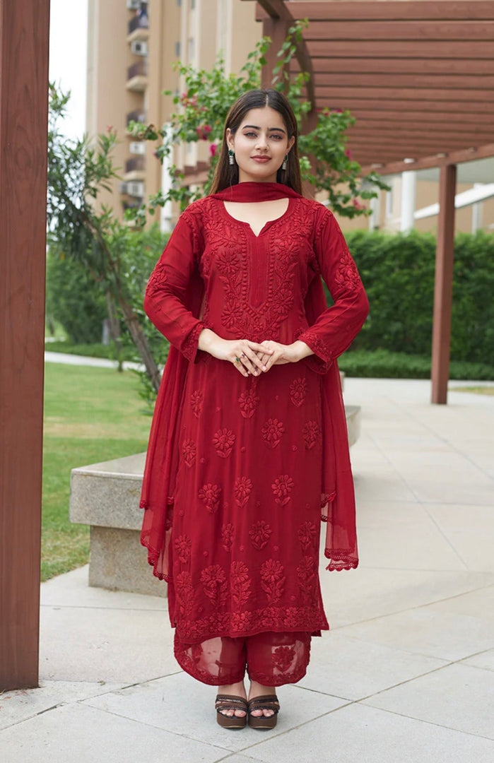 Gulnaaz Viscose Premium Chikankari Kurti Set