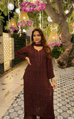 Load image into Gallery viewer, Nagma Chikankari And Mukaish Suit Set