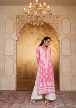 Load image into Gallery viewer, Bela Premium Modal Chikankari Long Kurti - The Lucknowi Chikan 