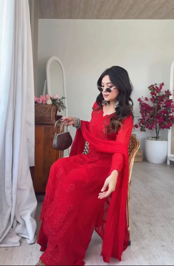 Gulnaaz Viscose Premium Chikankari Kurti Set