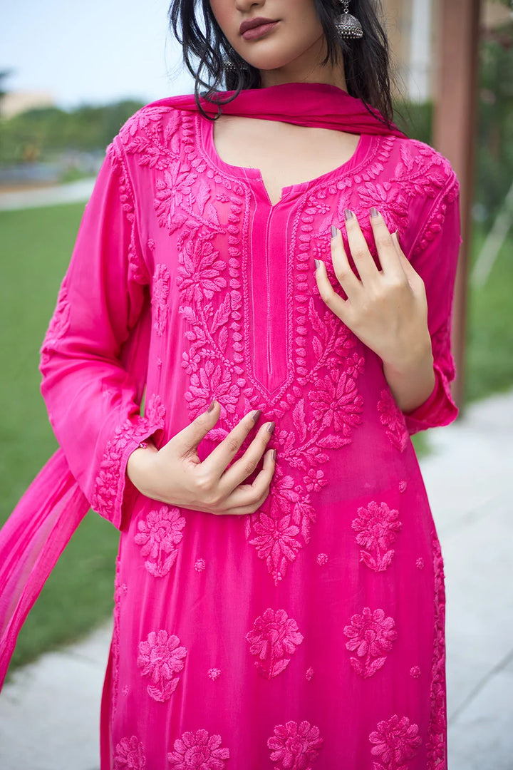 Gulnaaz Viscose Premium Chikankari Kurti Set