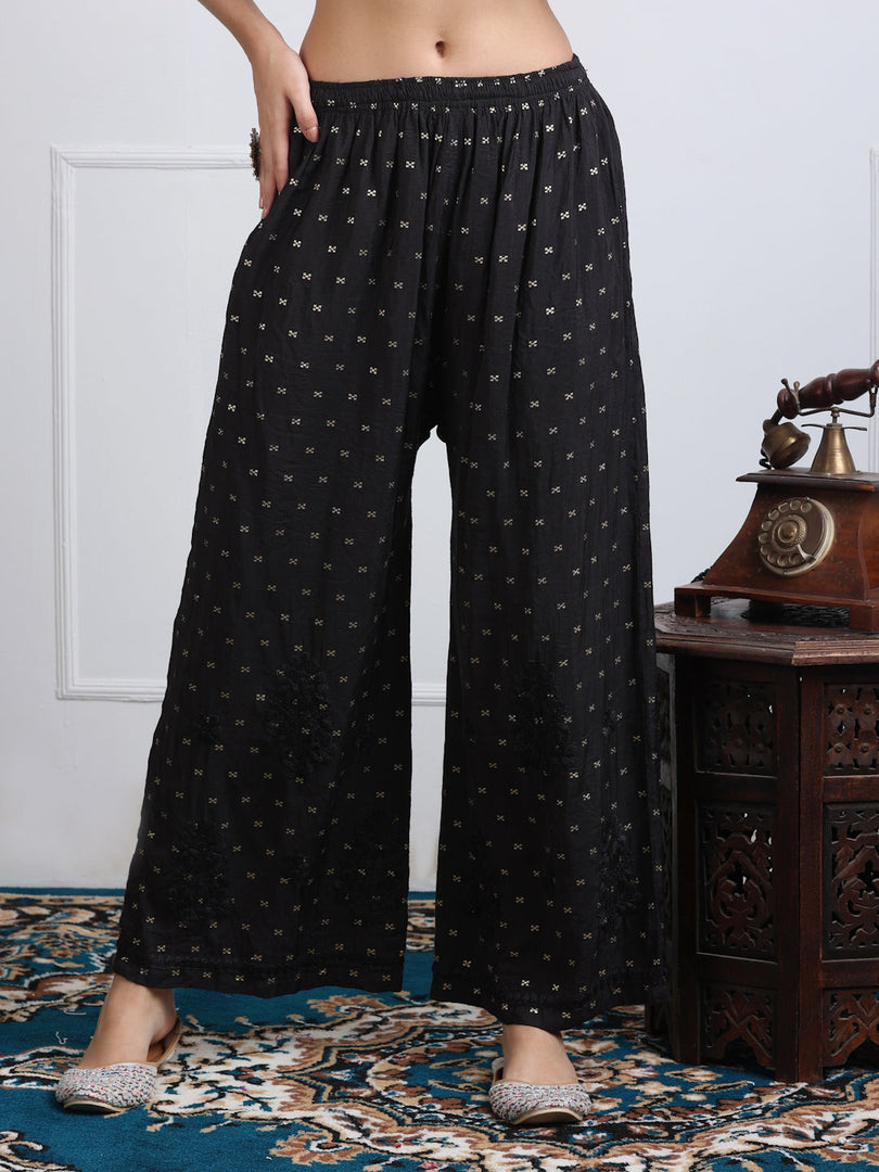 Sona Chanderi Chikan Kurti Set