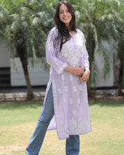 Najuk Modal Chikankari Straight Kurti